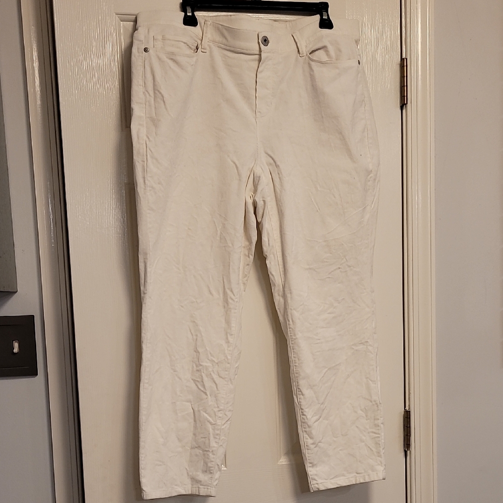 J. Jill Women's Cream Corduroy Pull On Pants